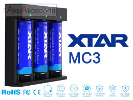 Xtar MC3 - Ładowarka do akumulatorów litowo-jonowych wraz z kablem USB
