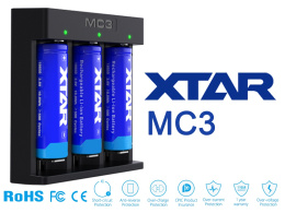 Xtar MC3 - Ładowarka do akumulatorów litowo-jonowych wraz z kablem USB