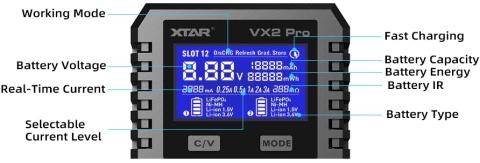 Xtar VX2 Ładowarka do akumulatorów 1,5V 3,6/3,7V Li-Ion & 3,2V LiFePo4 & 1,2V Ni-MH Xtar VX2 Ładowarka do akumulatorów 1,5V 3,6/3,7V Li-Ion & 3,2V LiFePo4 & 1,2V Ni-MH