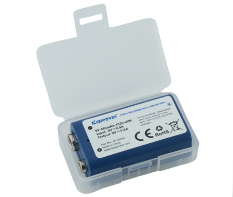 Keeppower Akumulator 9V 480mAh 9V - 9,45V ładowanie przez USB-C