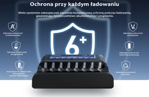 XTAR L8 Pro Ładowarka do akumulatorów AA/AAA Li-Ion 1,5V i Ni-MH 1,2V