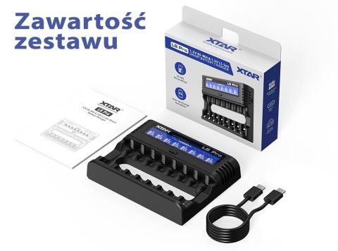 XTAR L8 Pro Ładowarka do akumulatorów AA/AAA Li-Ion 1,5V i Ni-MH 1,2V