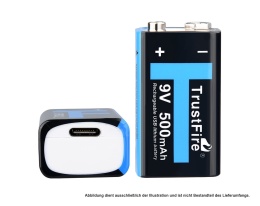 Trustfire Akumulator 9V 500mAh z możliwością ładowania USB-C