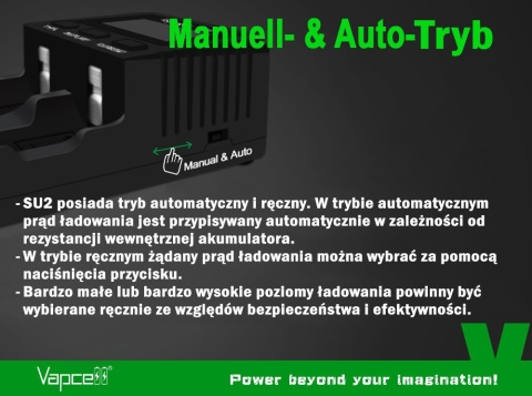 Vapcell SU2 Ładowarka z zasilaczem do akumulatorów Li-ion / NI-MH / LiFePO4 / 1,5V Li-ion